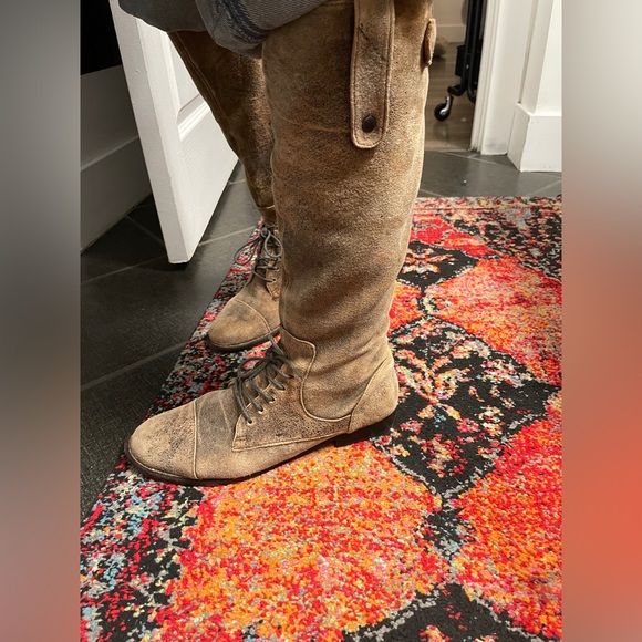 BORN CROWN Gilmore Distressed Soft Leather Tall Riding Boot Size 9.5 (fits 10) - Picture 8 of 8